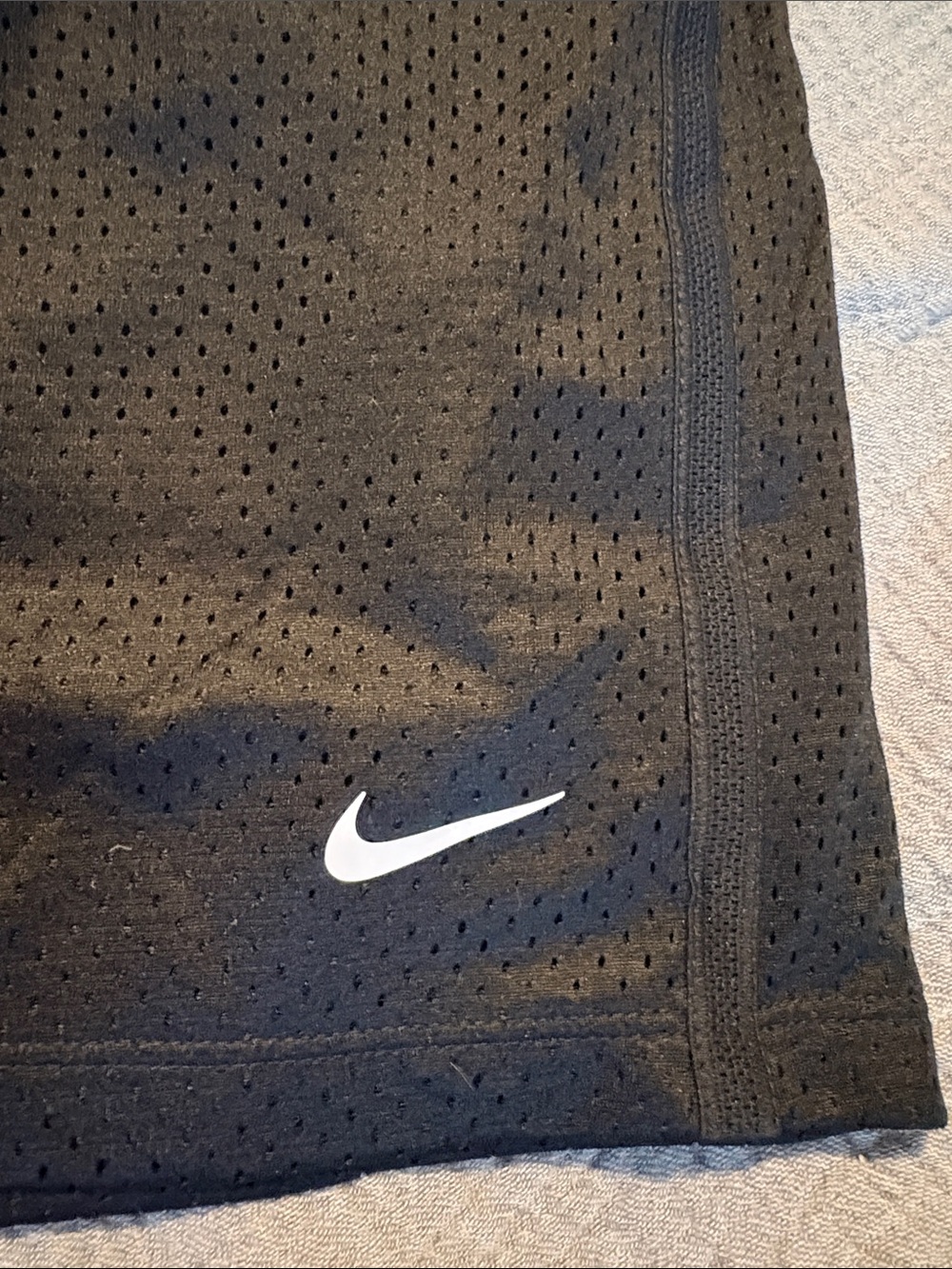 Nike Black Mesh Kids Shorts with White Swoosh